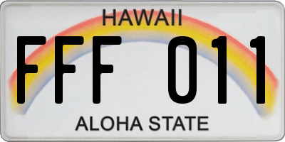 HI license plate FFF011