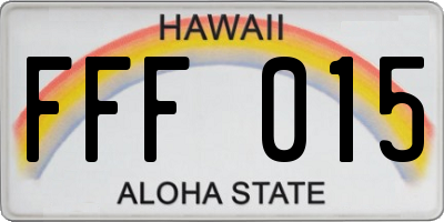 HI license plate FFF015