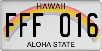 HI license plate FFF016