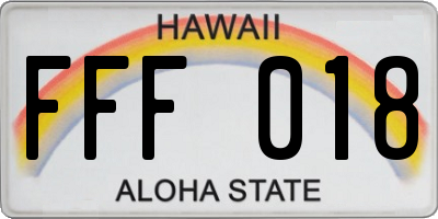 HI license plate FFF018