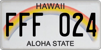 HI license plate FFF024