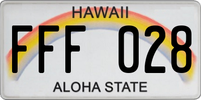 HI license plate FFF028