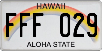 HI license plate FFF029