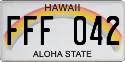 HI license plate FFF042