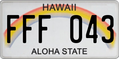 HI license plate FFF043
