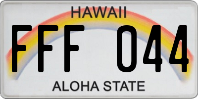 HI license plate FFF044