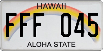 HI license plate FFF045