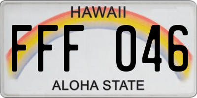 HI license plate FFF046