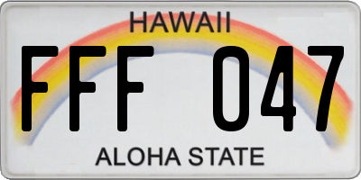 HI license plate FFF047