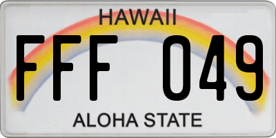 HI license plate FFF049