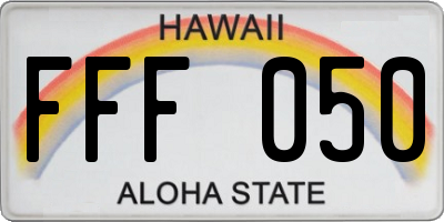 HI license plate FFF050