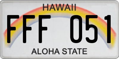 HI license plate FFF051