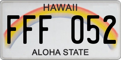 HI license plate FFF052