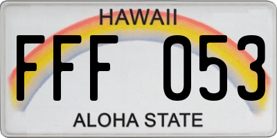 HI license plate FFF053