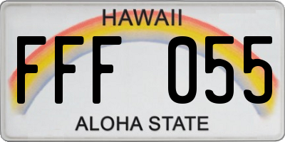HI license plate FFF055