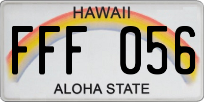 HI license plate FFF056