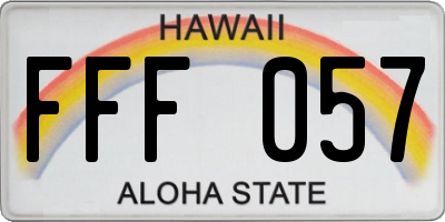 HI license plate FFF057