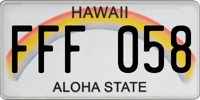 HI license plate FFF058