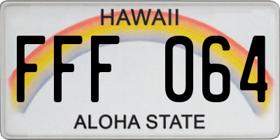HI license plate FFF064