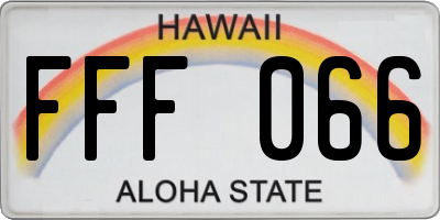 HI license plate FFF066