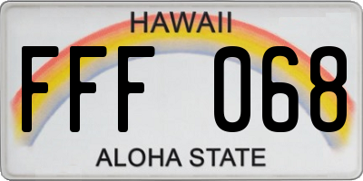 HI license plate FFF068