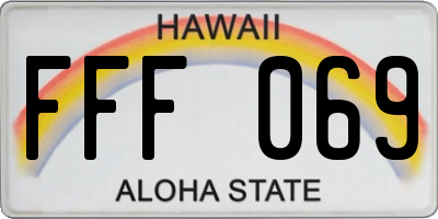 HI license plate FFF069
