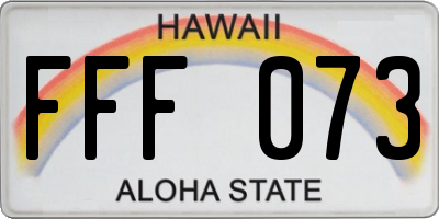 HI license plate FFF073