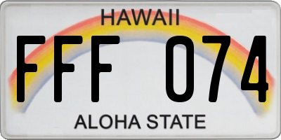 HI license plate FFF074