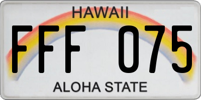 HI license plate FFF075