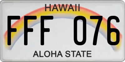 HI license plate FFF076