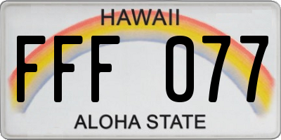 HI license plate FFF077