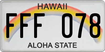 HI license plate FFF078