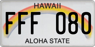 HI license plate FFF080