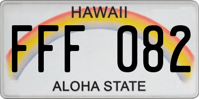 HI license plate FFF082