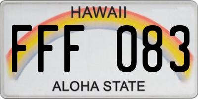 HI license plate FFF083