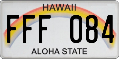 HI license plate FFF084