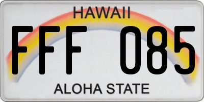 HI license plate FFF085