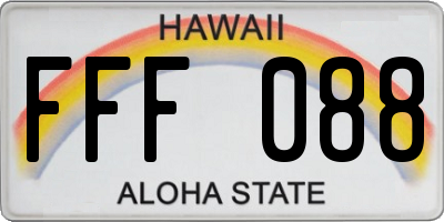 HI license plate FFF088