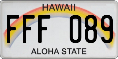 HI license plate FFF089