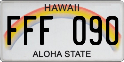 HI license plate FFF090
