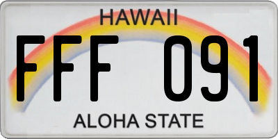 HI license plate FFF091