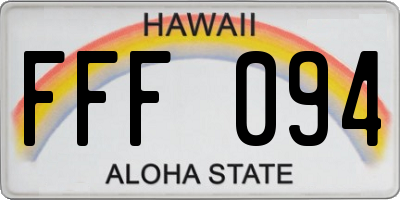 HI license plate FFF094