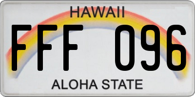 HI license plate FFF096
