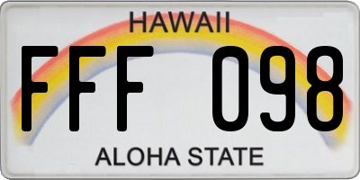 HI license plate FFF098