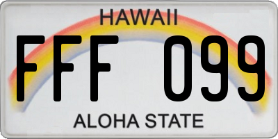 HI license plate FFF099