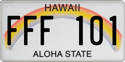 HI license plate FFF101