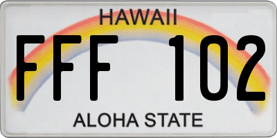 HI license plate FFF102