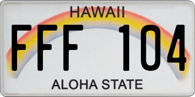 HI license plate FFF104