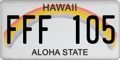 HI license plate FFF105