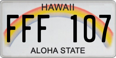HI license plate FFF107